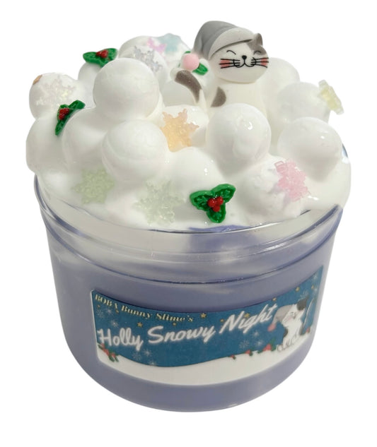 Holly Snowy Night - 8oz- thick and glossy slime