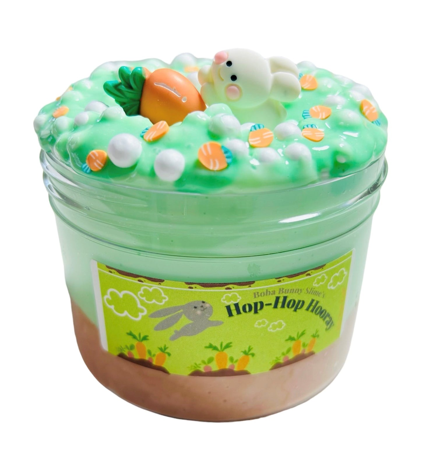 Hop-Hop Hooray! Thick and glossy slime with foam beads - 8oz