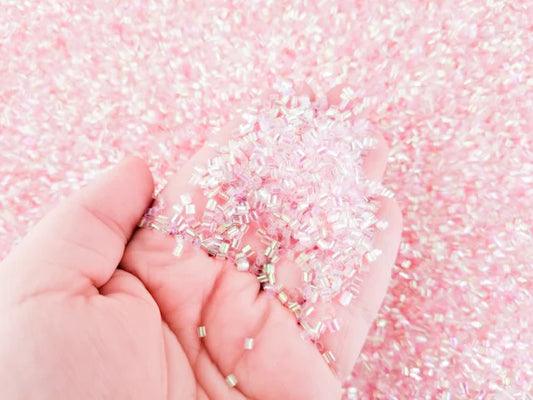 25G Crispy Bingsu Beads for slime. 3D Glitter Plastic Beads. - Pink